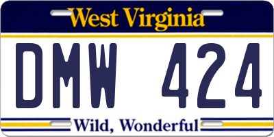WV license plate DMW424