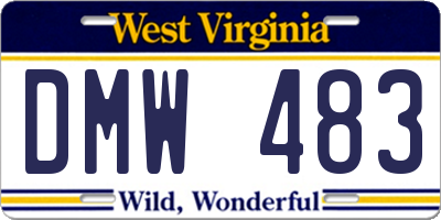WV license plate DMW483
