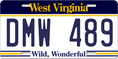 WV license plate DMW489
