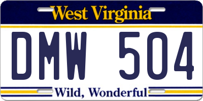 WV license plate DMW504