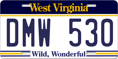 WV license plate DMW530