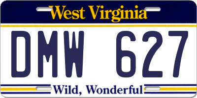 WV license plate DMW627