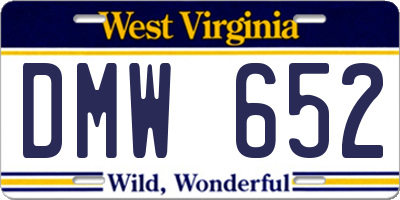 WV license plate DMW652