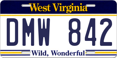 WV license plate DMW842