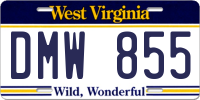 WV license plate DMW855