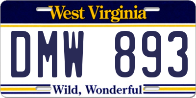 WV license plate DMW893