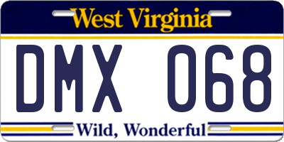 WV license plate DMX068