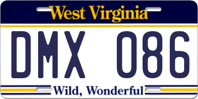 WV license plate DMX086