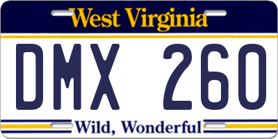 WV license plate DMX260
