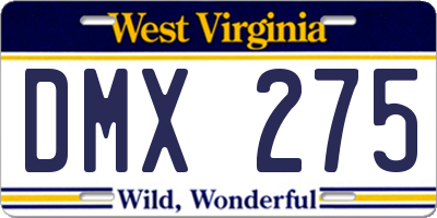 WV license plate DMX275