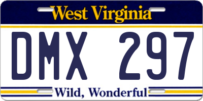 WV license plate DMX297
