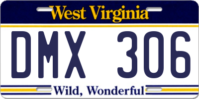WV license plate DMX306