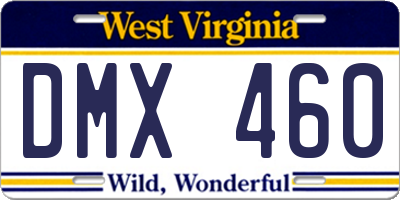 WV license plate DMX460
