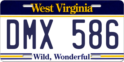 WV license plate DMX586