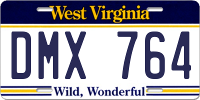 WV license plate DMX764