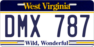 WV license plate DMX787