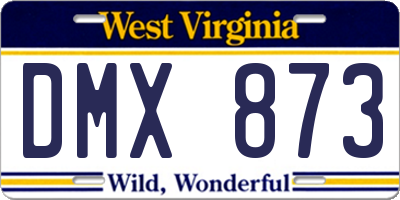 WV license plate DMX873