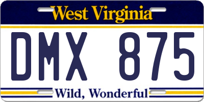 WV license plate DMX875