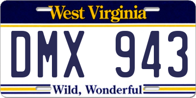 WV license plate DMX943