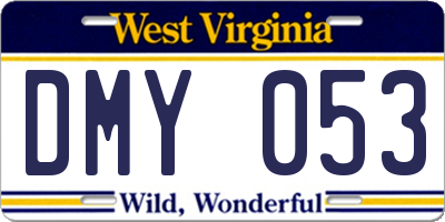 WV license plate DMY053