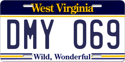 WV license plate DMY069