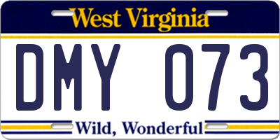 WV license plate DMY073