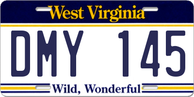 WV license plate DMY145