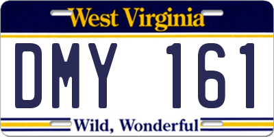 WV license plate DMY161