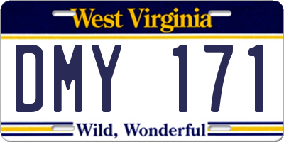 WV license plate DMY171