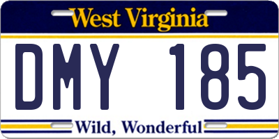 WV license plate DMY185