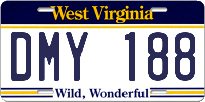 WV license plate DMY188