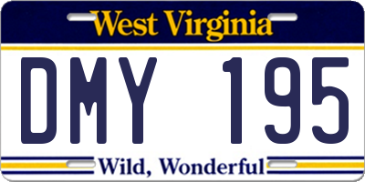 WV license plate DMY195