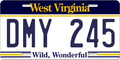 WV license plate DMY245