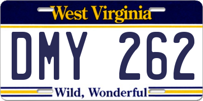 WV license plate DMY262