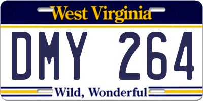 WV license plate DMY264