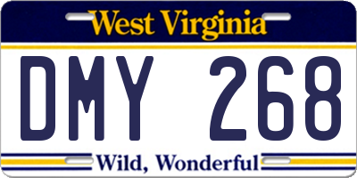 WV license plate DMY268