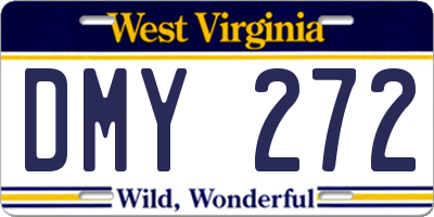 WV license plate DMY272