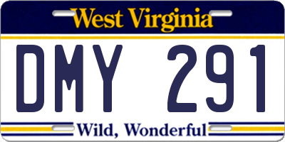 WV license plate DMY291