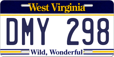 WV license plate DMY298