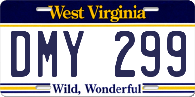 WV license plate DMY299