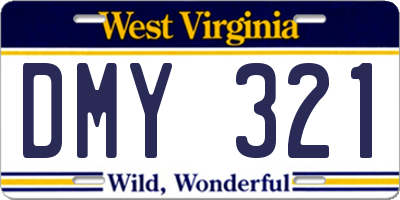 WV license plate DMY321