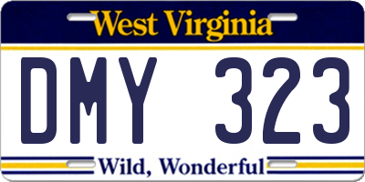 WV license plate DMY323