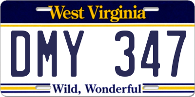 WV license plate DMY347