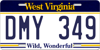 WV license plate DMY349