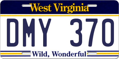 WV license plate DMY370