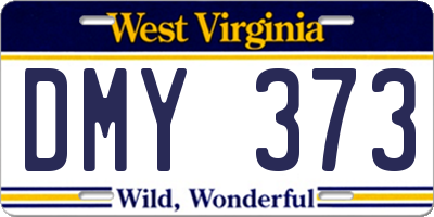 WV license plate DMY373