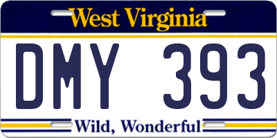 WV license plate DMY393