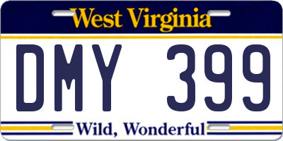 WV license plate DMY399