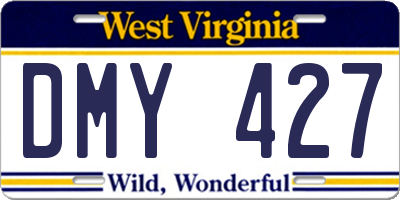 WV license plate DMY427
