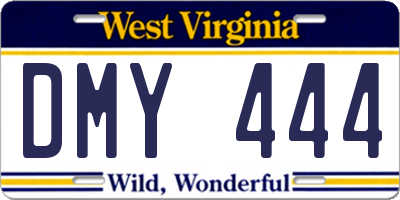 WV license plate DMY444